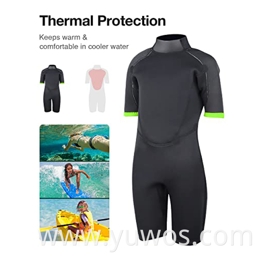 Kids 2mm Back Zip Shorty Wetsuit